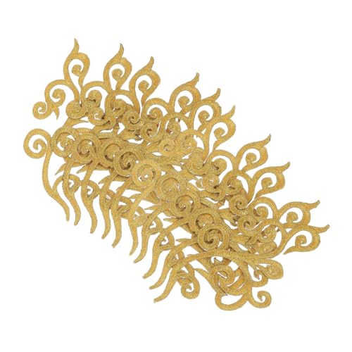 HIAKDOFT 10 Stück Teiliges Goldene Bestickte Aufbügelapplikationen mit Selbstklebendem Rücken für Hochzeitskleider Bühnenkostüme DIY Nähprojekte Ornamente zum Aufnähen und Aufbügeln von HIAKDOFT