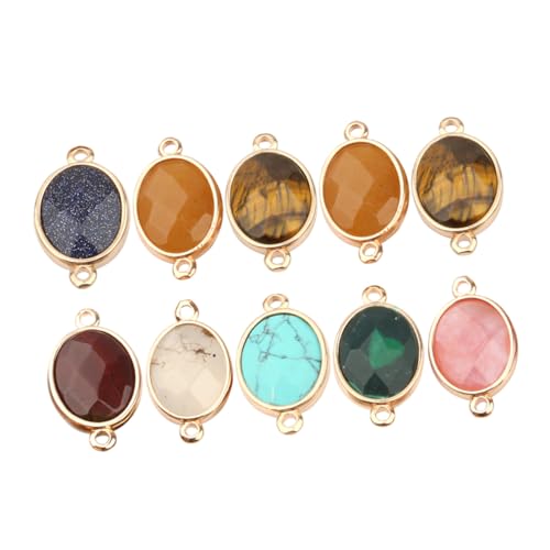 HIAKDOFT 10 Stück Teiliges Halbedelsteinförmiger Schmuckverbinder in Ei form Natürliche Steine DIY Schmuckherstellung Zubehör Einfache Verbindung für Armbänder und Zufällige Farbe HIAKDOFT 10 Stück Teiliges Halbedelsteinförmiger Schmuckverbinder in Ei form Natürliche Steine DIY Schmuckherstellung Zubehör Einfache Verbindung für Armbänder und Zufällige Farbe von HIAKDOFT