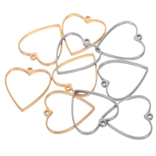 HIAKDOFT 10 Stück Teiliges Herz Anhänger Rahmen für Harzschmuck Offene Hohle Schmuckfassungen für Ohrringe und Halsketten Stabile Tarnungsbeständige Schmuckcharms für DIY Bastelprojekte HIAKDOFT 10 Stück Teiliges Herz Anhänger Rahmen für Harzschmuck Offene Hohle Schmuckfassungen für Ohrringe und Halsketten Stabile Tarnungsbeständige Schmuckcharms für DIY Bastelprojekte von HIAKDOFT