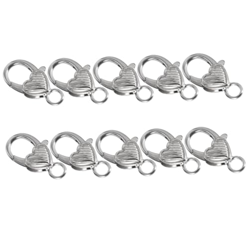 HIAKDOFT 10 Stück Teiliges Herzform Karabinerverschluss aus Legiertem Vintage Optisch Leichter Schmuckverschluss für DIY Halsketten Armbänder Taschen und Gepäck Zubehör HIAKDOFT 10 Stück Teiliges Herzform Karabinerverschluss aus Legiertem Vintage Optisch Leichter Schmuckverschluss für DIY Halsketten Armbänder Taschen und Gepäck Zubehör von HIAKDOFT
