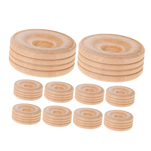 HIAKDOFT 10 Stück Teiliges Holzräder für DIY Kinderbastelprojekte Robuste Holzräder für Modellautos und Handwerkskunst Leicht und Langlebig für Kreative Lernspiele und Spielzeugwagen von HIAKDOFT