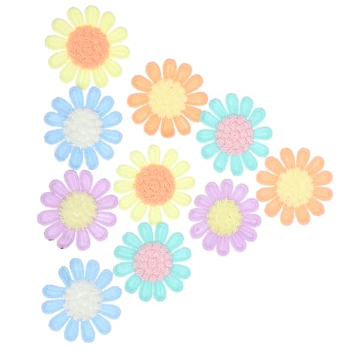 HIAKDOFT 10 Stück Teiliges Kleine Blumen Aufnäher zum Aufbügeln Bestickte Applikationen aus Langlebigem Material Farbenfrohe DIY Kleidung Patches für Jacken Taschen Kinderhaarschmuck und von HIAKDOFT