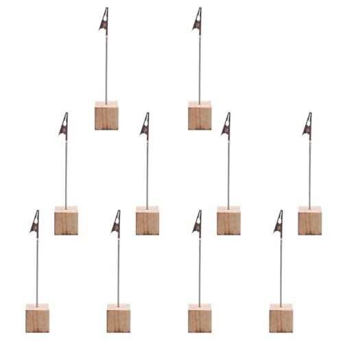 HIAKDOFT 10 Stück Teiliges Kreative Holz kartenhalter mit Stabilem Sockel als Tischaufsteller und Fotohalter für Hochzeit Party Büro und Empfang zum Beschriften von Tischnummern und von HIAKDOFT