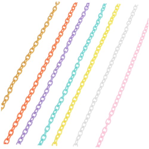 HIAKDOFT 10 Stück Teiliges Kunststoff Gliederkette für DIY Schmuckherstellung Bunte Ovale Glieder Leicht und Robust für Armbänder Halsketten und Schlüsselanhänger Vielseitiges von HIAKDOFT
