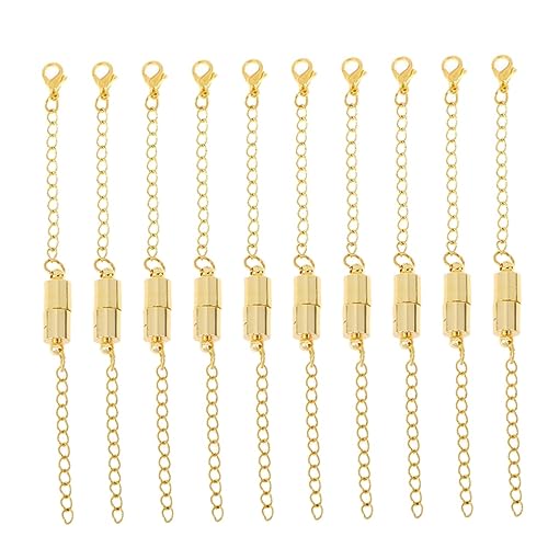 HIAKDOFT 10 Stück Teiliges Magnetische Schmuckverlängerung Kettenverlängerer mit Magnetverschluss für Halsketten Armbänder und Fußkettchen Verlängerbar Goldfarben Einfaches Tragen bei HIAKDOFT 10 Stück Teiliges Magnetische Schmuckverlängerung Kettenverlängerer mit Magnetverschluss für Halsketten Armbänder und Fußkettchen Verlängerbar Goldfarben Einfaches Tragen bei von HIAKDOFT