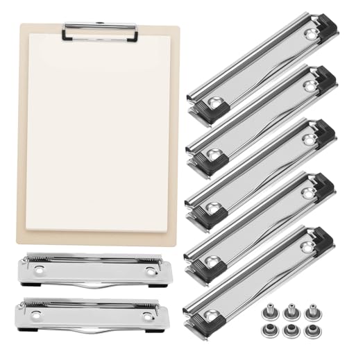 HIAKDOFT 10 Stück Teiliges Metall Clipboard Clips mit Nägeln Robuste Montierbare Dokumentenhalter für Büro Schule und Klassenzimmer Klemmbrett Klammern mit Rutschfesten Gummiecken von HIAKDOFT