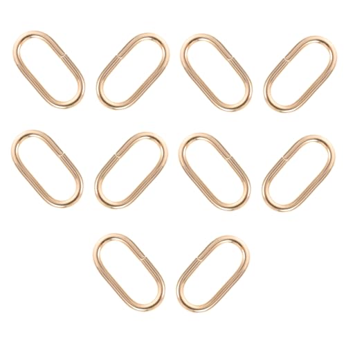 HIAKDOFT 10 Stück Teiliges Metallringe für Taschen Oval Langlebige Ersatzgurt Schnallen Stabiler Metallverschluss für Handtaschen Rucksäcke Koffer DIY Zubehör Hellgoldfarben von HIAKDOFT