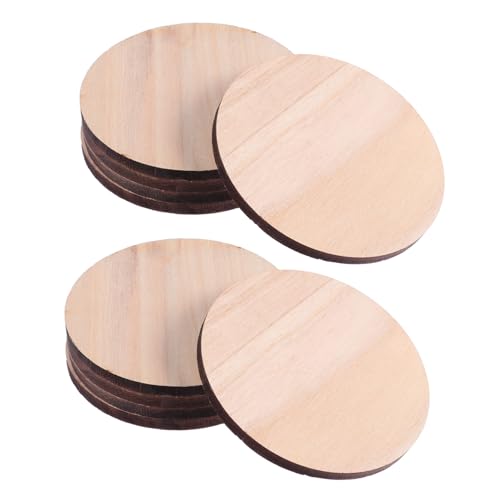 HIAKDOFT 10 Stück Teiliges Runde Holzscheiben Unbehandelt Langlebig DIY Bastelmaterial für Gravur Malerei Geschenkdekoration Weihnachten von HIAKDOFT