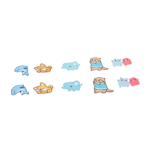 HIAKDOFT 10 Stück Teiliges Selbstklebende Cartoon Tier Patches Gestickte Applikationen zum Aufbügeln Hautfreundlich Langlebig für DIY Kleidung Taschen Hüte Schuhe und Socken Dekoration von HIAKDOFT