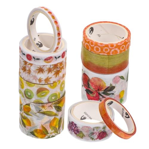 HIAKDOFT 10 Stück Teiliges Washi Tape Floral Dekoratives Klebeband für Scrapbooking DIY Notizbuch Sticker Umweltfreundlich Leicht Abreißbar Rückstandsfrei Kreativitätsfördernd von HIAKDOFT