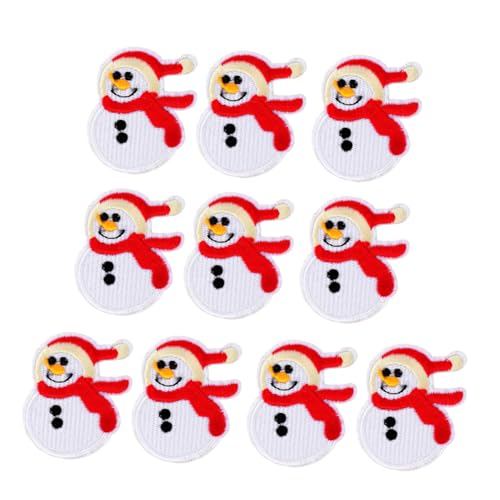 HIAKDOFT 10 Stück Teiliges Weihnachts Patch Schneemann Aufbügler Bestickte Applikationen Leicht und Vielseitig für DIY Kleidung Weihnachtsdeko und Partys von HIAKDOFT