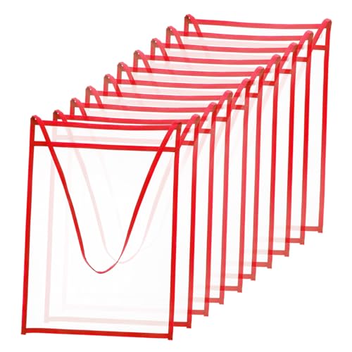 HIAKDOFT 10 Stück Transparente Dokumententaschen aus Pet und Wiederbeschreibbar und Abwischbar Große Kapazität Vielseitig als Aufbewahrung und Rechnungsmappe für Büro und Organisation von HIAKDOFT
