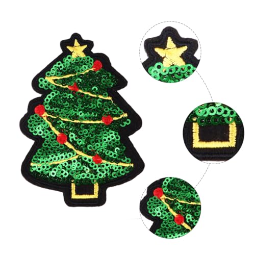 HIAKDOFT 10 Stück Weihnachts Pailletten Aufnäher mit Besticktem Weihnachtsbaum Applikationen zum Aufnähen und Aufbügeln Langlebige DIY Kleidung Deko für Pullover Jeans Jacken HIAKDOFT 10 Stück Weihnachts Pailletten Aufnäher mit Besticktem Weihnachtsbaum Applikationen zum Aufnähen und Aufbügeln Langlebige DIY Kleidung Deko für Pullover Jeans Jacken von HIAKDOFT