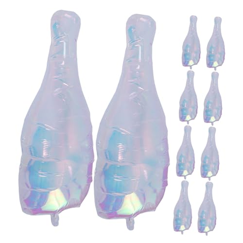 HIAKDOFT 10 Stück Weinflasche Bierflasche Flaschenballon-schild Hochzeitsballons Aufblasbare Flasche Frohes Neues Jahr Aufblasbarer Ballon Partyballons Väter Tagballons Aluminiumfolie von HIAKDOFT