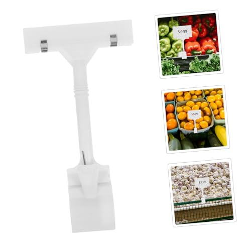 HIAKDOFT 10 Stück Weiße Doppelseitige Display Clips aus Kunststoff Langlebige und Vielseitige Preisschildhalter für Supermarkt Laden und Veranstaltung Einfache Anbringung Modernes Design von HIAKDOFT