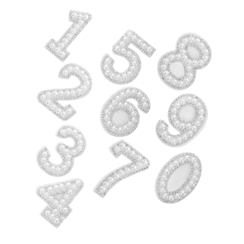 HIAKDOFT 10 Stück Weiße Zahlen Patches zum Aufbügeln Strahlende Perlen Glitzersteine Selbstklebend Einfach Anzubringen Dekorative Aufnäher für DIY Kleidung Taschen Handys Textilien HIAKDOFT 10 Stück Weiße Zahlen Patches zum Aufbügeln Strahlende Perlen Glitzersteine Selbstklebend Einfach Anzubringen Dekorative Aufnäher für DIY Kleidung Taschen Handys Textilien von HIAKDOFT