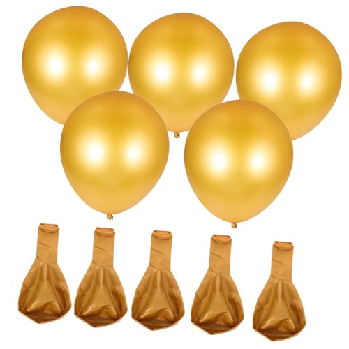 HIAKDOFT 10 Stück dekorative Luftballons Fiesta Jumbo-Ballons umwerben Ö Party Braut- Hi hochzeitsdeko runde Luftballons Hochzeitsballons Willkommensballons Emulsion Golden von HIAKDOFT