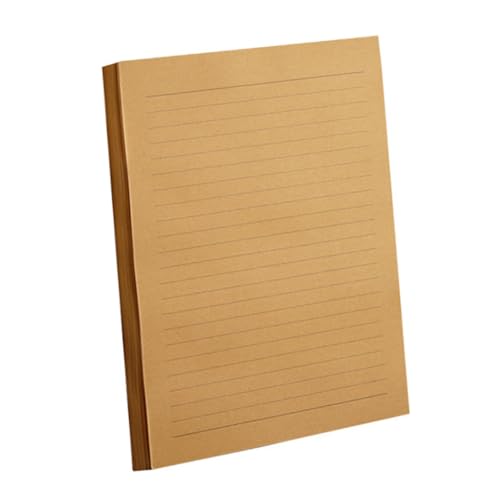 HIAKDOFT 100 Blatt Retro Briefpapier Kraftpapier mit Einseitig Bedruckt Tief Khakifarben Schreibwaren für Nachrichten Malerei Bürobedarf Schreibpapier von HIAKDOFT
