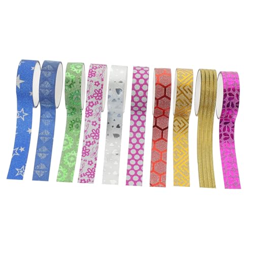 HIAKDOFT 100 Rollen Bunte Glitter Washi Tapes Selbstklebendes Dekoratives Klebeband für Scrapbooking DIY Bastelprojekte Vielseitig Einsetzbar für Planer Fotoalben Geschenke Einfach von HIAKDOFT