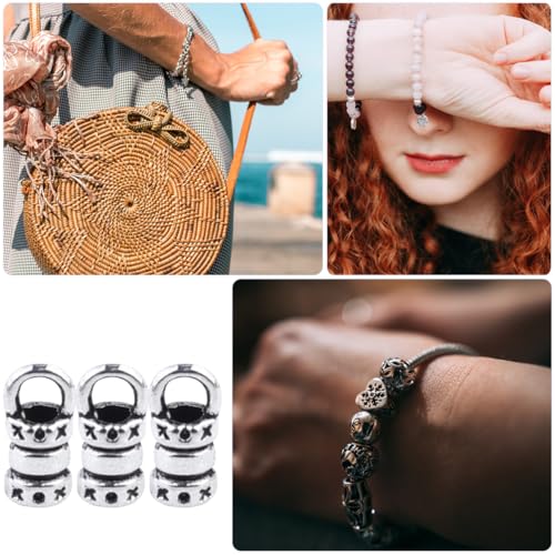 HIAKDOFT 100 Stück DIY Schmuckverbinder aus Legierung Antiksilberner Kettenverschluss für Lederbänder Armbänder und Halsketten Langlebiger Verschluss für Schmuckherstellung und von HIAKDOFT
