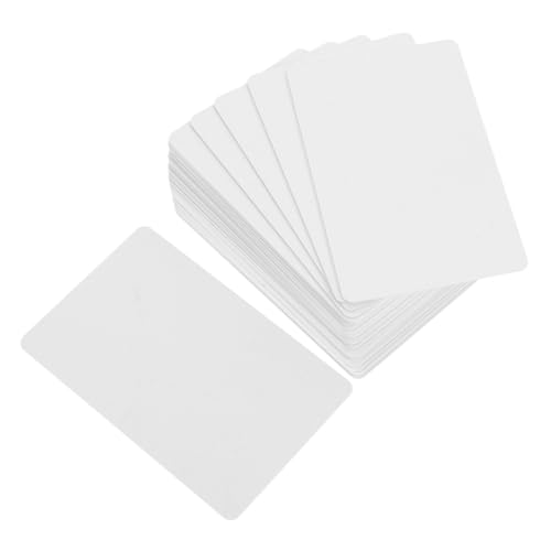 HIAKDOFT 100 Stück Doppelseitige Blanko PVC Karten PVC Kunststoff Visitenkarten zum Bedrucken Glatte Oberfläche Professionelle Leere Karten für Ausweise und Bastelzwecke von HIAKDOFT