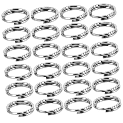 HIAKDOFT 100 Stück Edelstahl Schlüsselringe Doppelt Robust für DIY Schlüsselanhänger Schmuck Basteln Sichere Verbindung Vielseitig für Schlüssel und Zubehör von HIAKDOFT