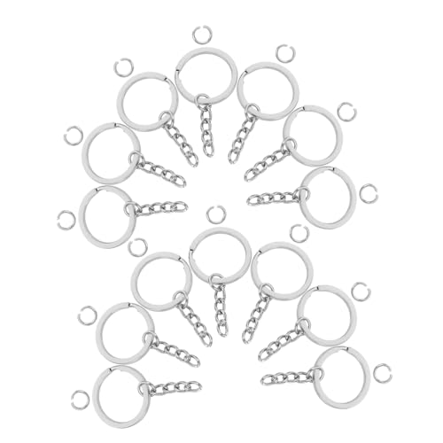 HIAKDOFT 100 Stück Flache Schlüsselringe mit Gliedriger Verstellbarer Kette Silberfarbene Metall Schlüsselanhänger Ringe für Diy Schmuckherstellung und Bastelarbeiten HIAKDOFT 100 Stück Flache Schlüsselringe mit Gliedriger Verstellbarer Kette Silberfarbene Metall Schlüsselanhänger Ringe für Diy Schmuckherstellung und Bastelarbeiten von HIAKDOFT