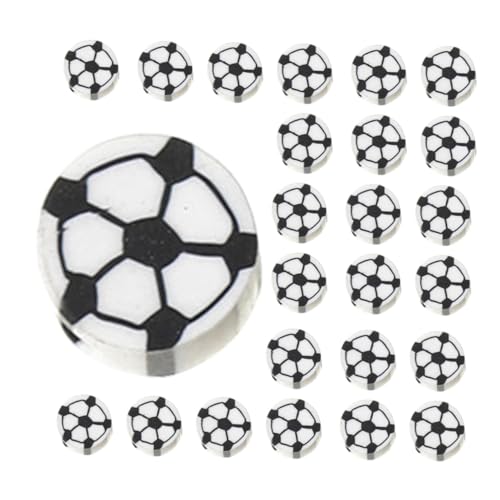 HIAKDOFT 100 Stück Fußball Perlen aus Polymer Clay Runde Sports Spacer Beads Langlebig und Sicher für DIY Armbänder Halsketten und Schlüsselanhänger Kreative Schmuckherstellung von HIAKDOFT