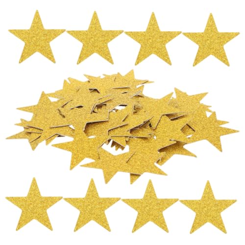 HIAKDOFT 100 Stück Goldene Papiersterne Konfetti Doppelseitig Glitzernd DIY Stern Tischdeko für Geburtstagsfeier Hochzeitsdeko Umweltfreundlich Sicher von HIAKDOFT