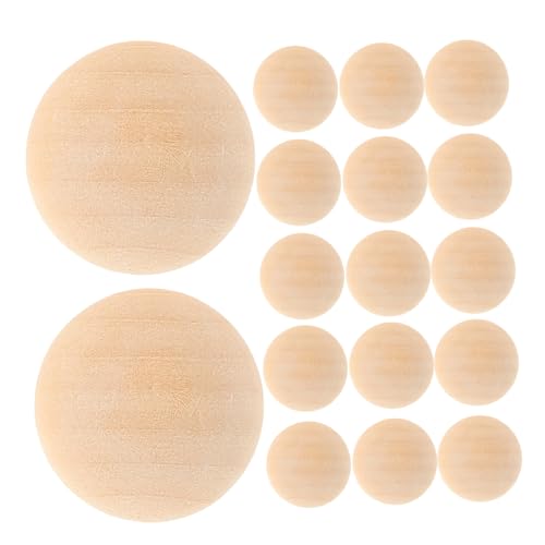 HIAKDOFT 100 Stück Halbrunde Holzkugeln Naturbelassen ohne Glatte Oberfläche Langlebige DIY Holzperlen für Schmuckherstellung und Kreative Bastelprojekte von HIAKDOFT