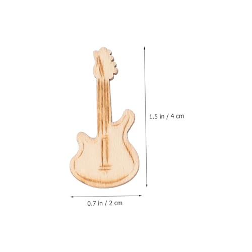HIAKDOFT 100 Stück Holzscheiben Musikinstrumente Naturbelassene DIY Holzstücke mit Blanker Oberfläche Glatte Runde Holz Ausschnitte für Basteln Malen Handwerk und Dekoration von HIAKDOFT
