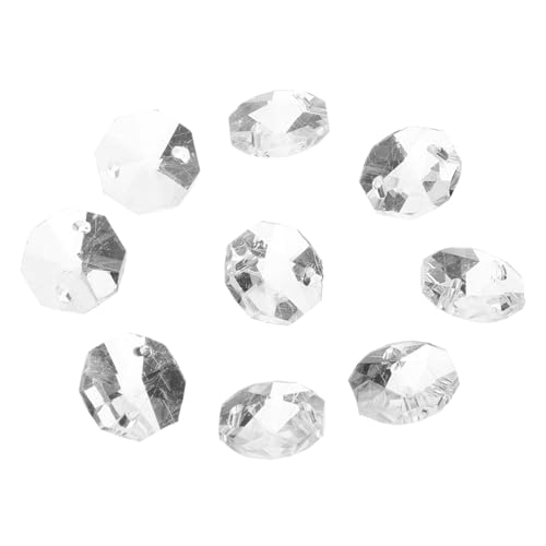HIAKDOFT 100 Stück Klare Kristallperlen Doppellochige Beaded Vorhangperlen für DIY Schmuck Dekoration für Strand Charms und Wohnraumgestaltung von HIAKDOFT