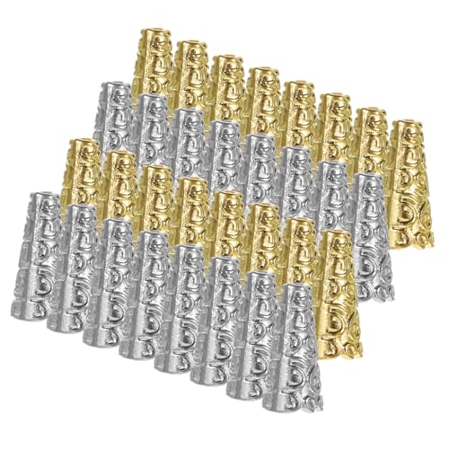 HIAKDOFT 100 Stück Langlebige Quasten endkappen Metall DIY Schmuckzubehör Ersatzkappen für Ohrringe Anhänger Bastelbedarf in Antik silber und Gold von HIAKDOFT