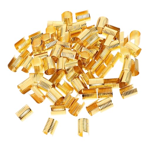 HIAKDOFT 100 Stück Leder Seil Clips DIY Schmuckzubehör zum Befestigen von Schnüren und Lederbändern Glatte Oberfläche für Armband Verschlüsse und Bastelprojekte von HIAKDOFT