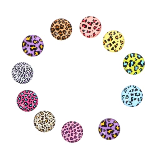 HIAKDOFT 100 Stück Leopardmuster Glas Cabochons Flachrückseite Schmuck DIY Anhänger Bastel Zubehör für Halsketten Armbänder und Kreative Schmuckgestaltung von HIAKDOFT