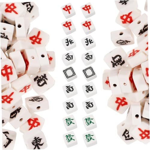 HIAKDOFT 100 Stück Mahjong Perlen aus Polymer mit DIY Armband Bastelset für Bunte Schmuckperlen zum Auffädeln Langlebig und Verschleißfest für Kreative DIY Schmuckherstellung HIAKDOFT 100 Stück Mahjong Perlen aus Polymer mit DIY Armband Bastelset für Bunte Schmuckperlen zum Auffädeln Langlebig und Verschleißfest für Kreative DIY Schmuckherstellung von HIAKDOFT