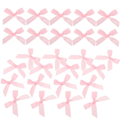 HIAKDOFT 100 Stück Mini Satin Schleifen Handgebundene Stoffschleifen für DIY Basteln Nähen Scrapbooking Geschenkverpackung Partydekorationen aus Polyester von HIAKDOFT