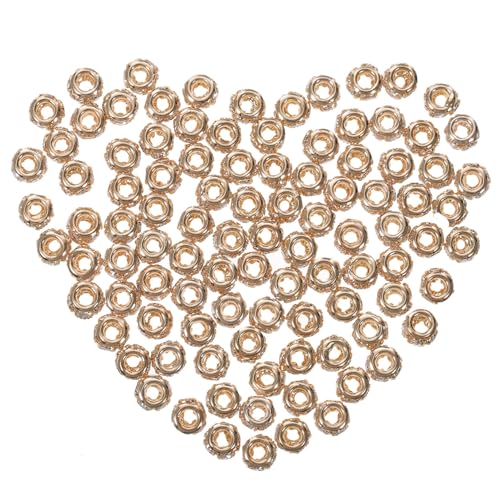 HIAKDOFT 100 Stück Rondelle Spacer Beads mit Strass Metallperlen für DIY Schmuckherstellung Leichte Kleine Zwischenstücke für Armbänder und Halsketten Vielseitige Bastelperlen Zubehör von HIAKDOFT