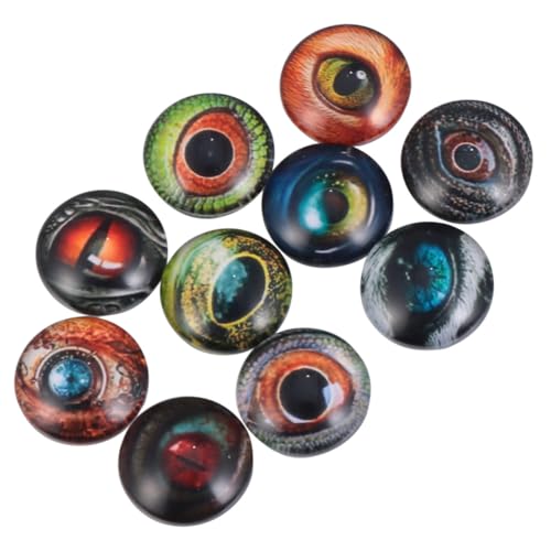 HIAKDOFT 100 Stück Runde Glasperlen mit Augenmuster DIY Schmuckaufkleber Langlebige Glas Cabochons für Armband Halskette Ohrringe Basteln Geeignet für Schmuckherstellung und Dekoration von HIAKDOFT