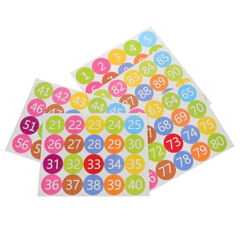 HIAKDOFT 100 Stück Selbstklebende Zahlenaufkleber Runde Nummernlabels für Büro Klassenzimmer und Zuhause zur Einfachen Identifikation und Sortierung von Gegenständen HIAKDOFT 100 Stück Selbstklebende Zahlenaufkleber Runde Nummernlabels für Büro Klassenzimmer und Zuhause zur Einfachen Identifikation und Sortierung von Gegenständen von HIAKDOFT