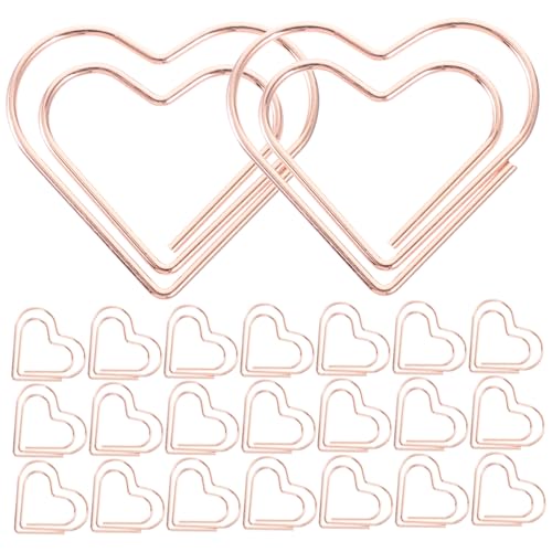 HIAKDOFT 100 Stück Teiliges Herzförmige Metall Büroklammern in Roségold Stabile Paper Clips für Dokumente Langlebige Büroklammern zum Organisieren von Papier für Schule Büro und Zuhause HIAKDOFT 100 Stück Teiliges Herzförmige Metall Büroklammern in Roségold Stabile Paper Clips für Dokumente Langlebige Büroklammern zum Organisieren von Papier für Schule Büro und Zuhause von HIAKDOFT