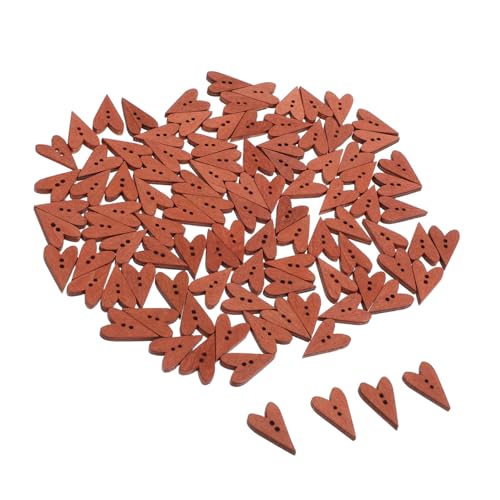 HIAKDOFT 100 Stück Teiliges Kleine Holzknöpfe Herzform Doppellochige Vintage Nähknöpfe für Diy Basteln Scrapbooking Einfache Befestigung Stabile Charmantes Design von HIAKDOFT