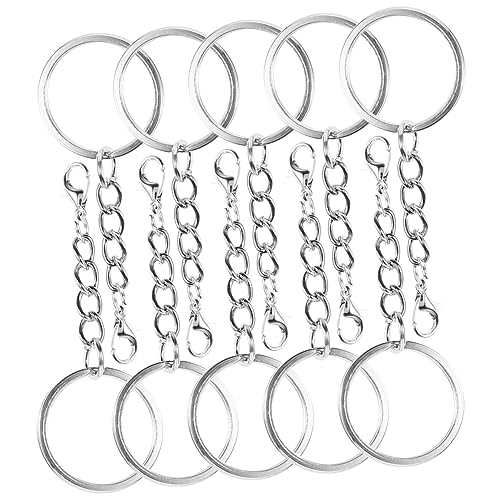 HIAKDOFT 100 Stück Teiliges Metall Schlüsselring mit Karabiner Wiederverwendbare Schlüsselanhänger Clips Robuste Schlüsselketten für DIY Schmuckherstellung und Schlüsselaufbewahrung Tragbar von HIAKDOFT