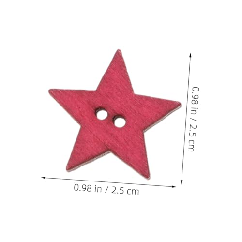 HIAKDOFT 100 Stück Vintage Holzknöpfe Fünfeckige Sternform Zweiloch Knöpfe Boho Bastelknöpfe für Nähen Stricken Scrapbooking DIY Kleidung Dekoration von HIAKDOFT
