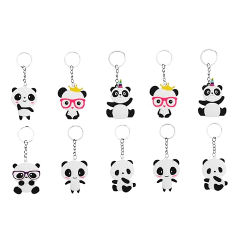 HIAKDOFT 10Stücke Cartoon Panda Schlüsselanhänger aus Kreative Dekoration für Taschen und Schlüssel als für Panda HIAKDOFT 10Stücke Cartoon Panda Schlüsselanhänger aus Kreative Dekoration für Taschen und Schlüssel als für Panda von HIAKDOFT