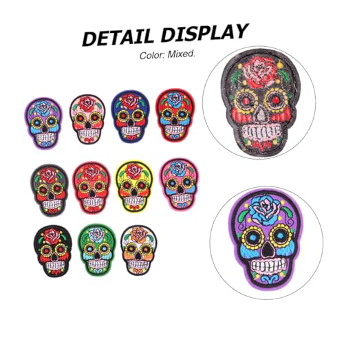 HIAKDOFT 11 Stück Teiliges Skull Aufnäher zum Aufbügeln und Aufnähen Bunte Stickerei Patches für Jacken Taschen Hüte DIY Kleidung Reparatur und Individuelle Gestaltung HIAKDOFT 11 Stück Teiliges Skull Aufnäher zum Aufbügeln und Aufnähen Bunte Stickerei Patches für Jacken Taschen Hüte DIY Kleidung Reparatur und Individuelle Gestaltung von HIAKDOFT