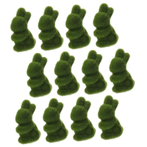 HIAKDOFT 12 Stück Künstliche Osterhasen Dekofiguren aus Grünem Moos Große Hasenfiguren für Desktop Wohnzimmer Osterfest Wiederverwendbare Hasenornamente zur Tischdekoration HIAKDOFT 12 Stück Künstliche Osterhasen Dekofiguren aus Grünem Moos Große Hasenfiguren für Desktop Wohnzimmer Osterfest Wiederverwendbare Hasenornamente zur Tischdekoration von HIAKDOFT