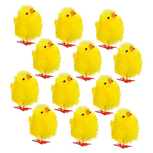 HIAKDOFT 12 Stück Osterdeko-küken Ostereierfüller Lustiges Küken Ostern Osterverzierung Partyspielzeug Für Küken Yellow Chemiefaser Und Kunststoff von HIAKDOFT