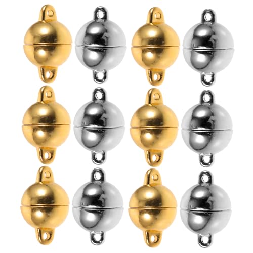 HIAKDOFT 12 Stück Teiliges Magnetverschluss Schmuck DIY Langlebige Glänzende Verschlüsse für Halsketten und Armbänder Einfach Einhändig zu Bedienen Passend für Schmuckstücke von HIAKDOFT