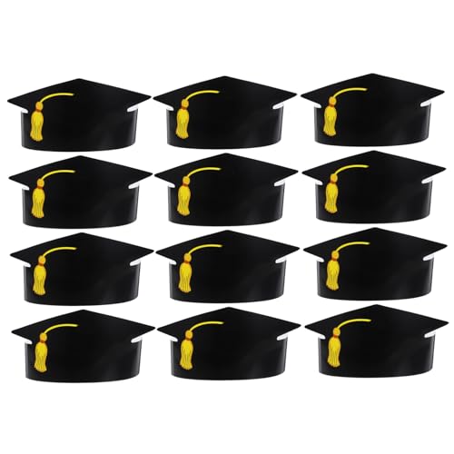 HIAKDOFT 12Stücke DIY Abschluss Hüte Papier Abschlussgrafik Kreative Bastelideen Für Graduierungsfeiern Dekoration Für Absolventen Für Abschlüsse von HIAKDOFT
